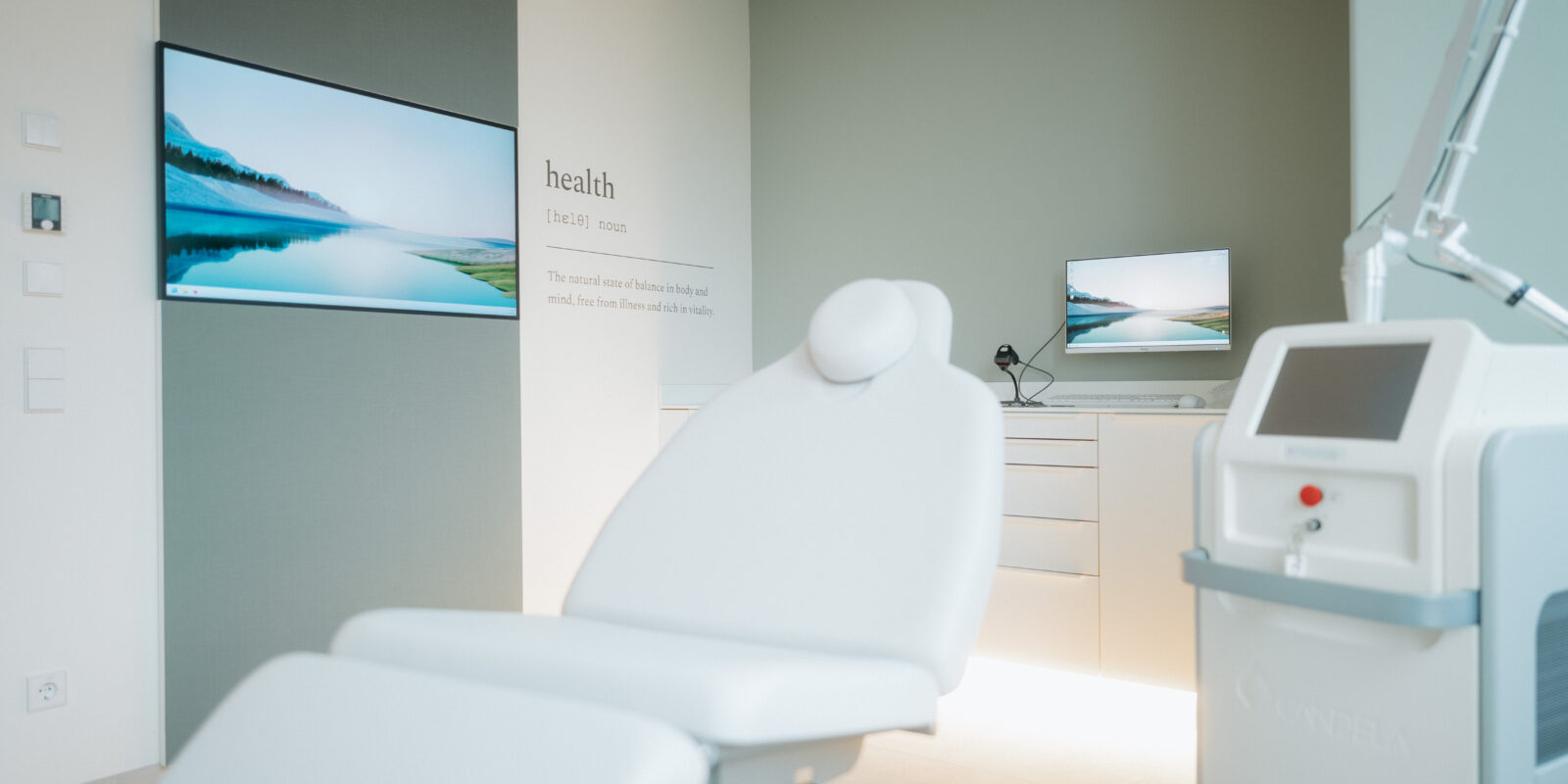 Behandlungsraum für Beauty-Prozeduren in der Praxis Rieth.